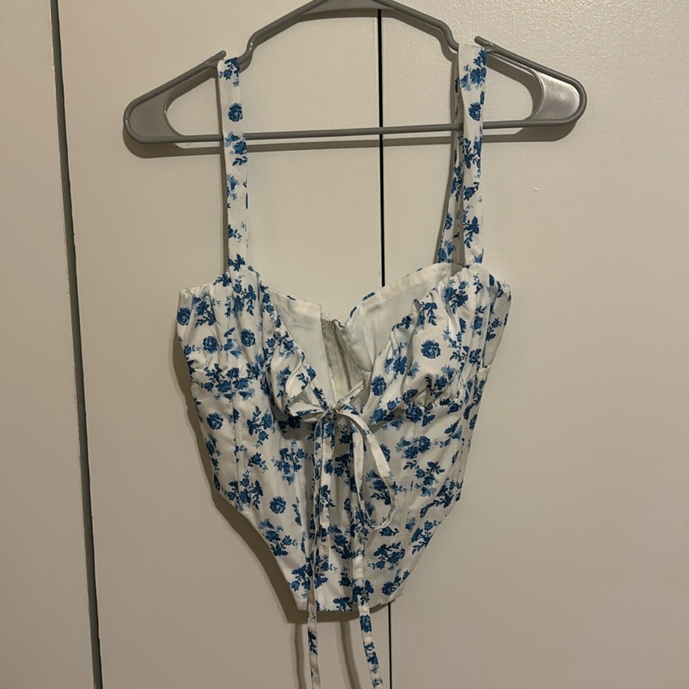 White floral top